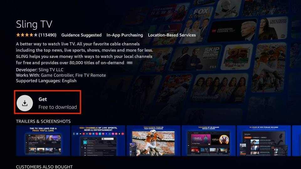 how to download sling tv on firestick