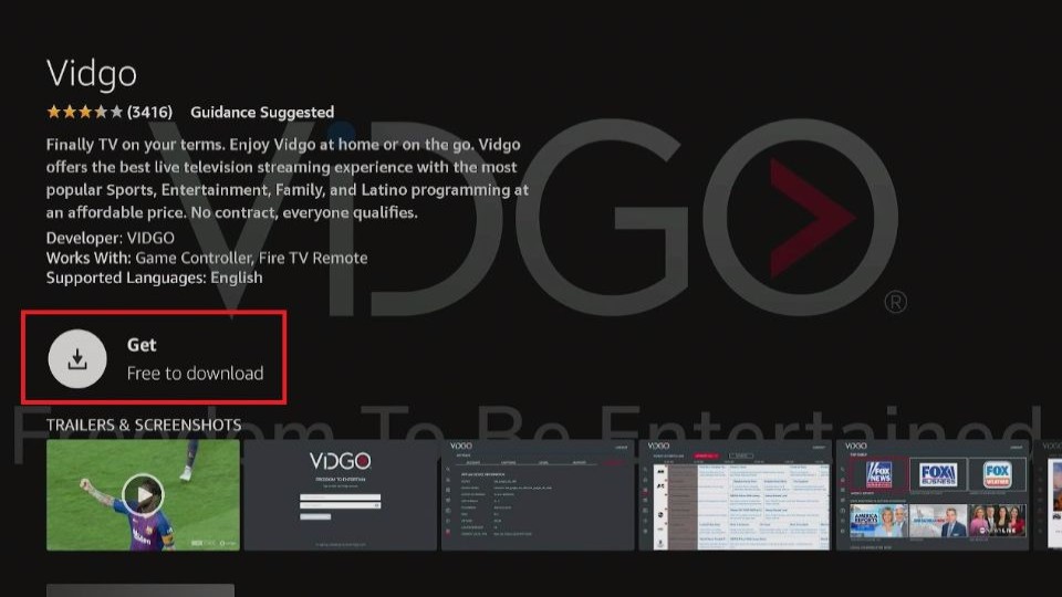 how to get vidgo on firestick