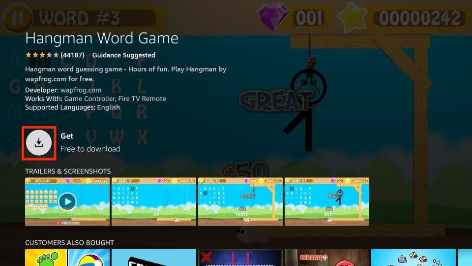 how to download hangman word game on firestick