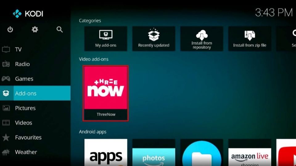 how to install three now kodi addon