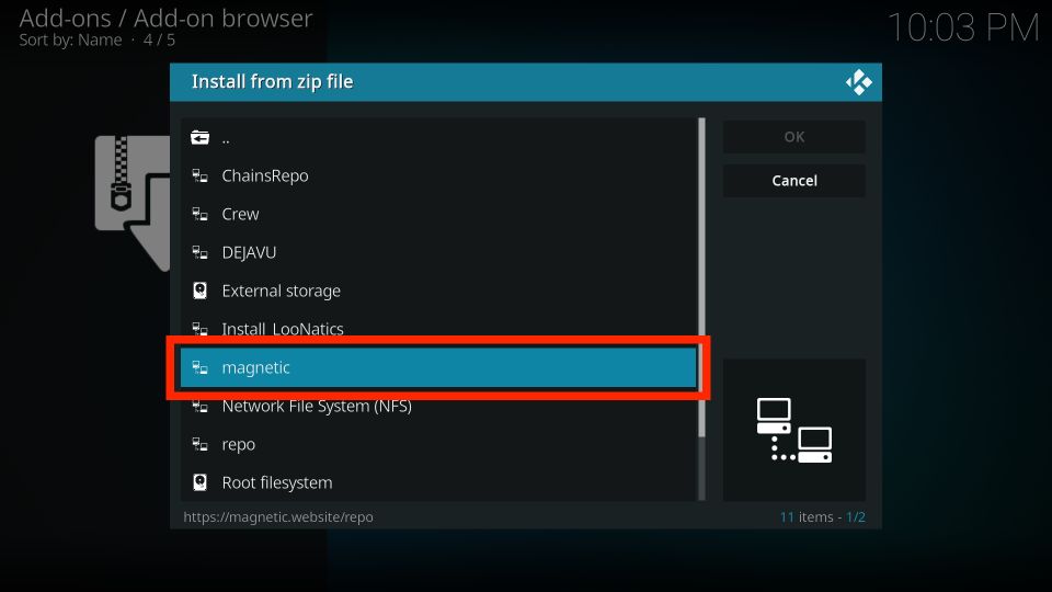 choose magnetic source name