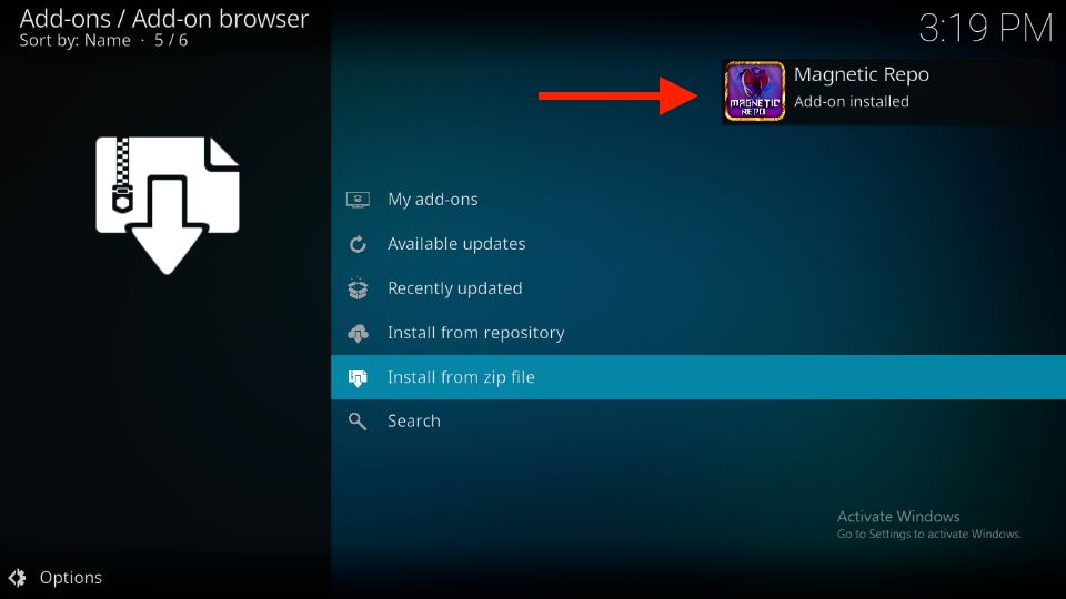 Magnetic Repo Add-on installed