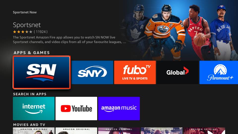 SportsNet Now on firestick