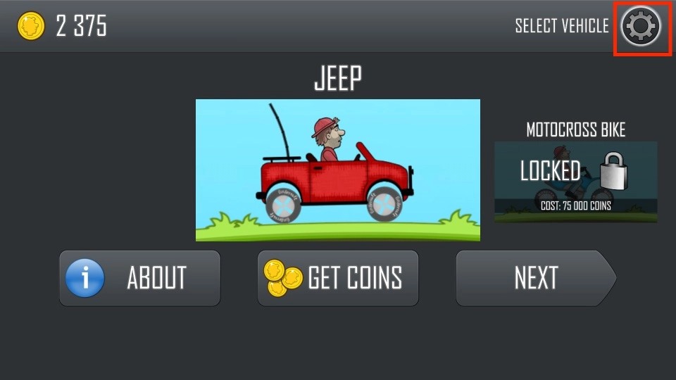 hill climb racing settings