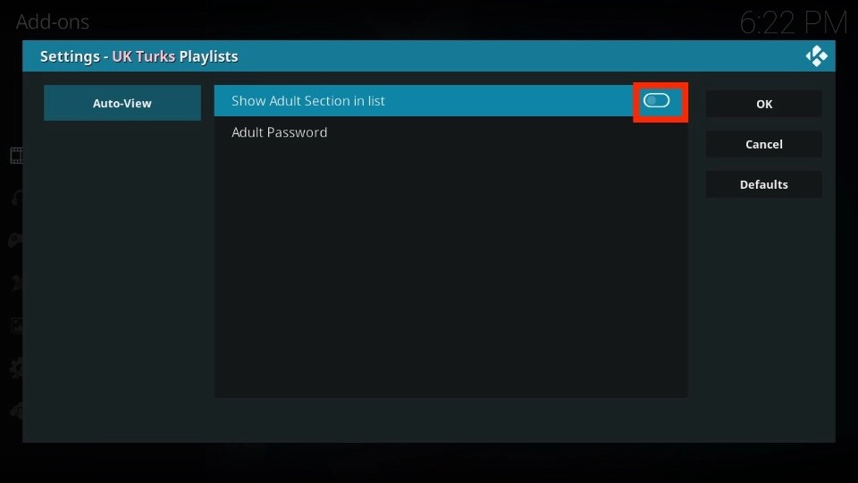 Turn on Show Adult Section in list