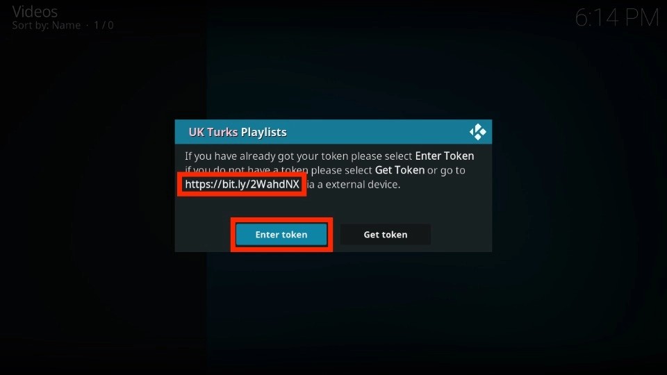 select Enter Token