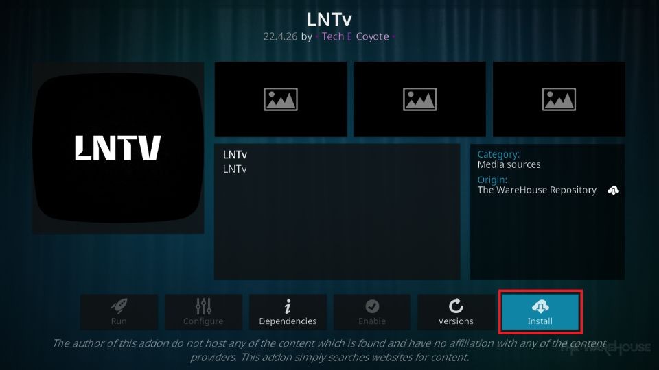 how to install lntv kodi addon