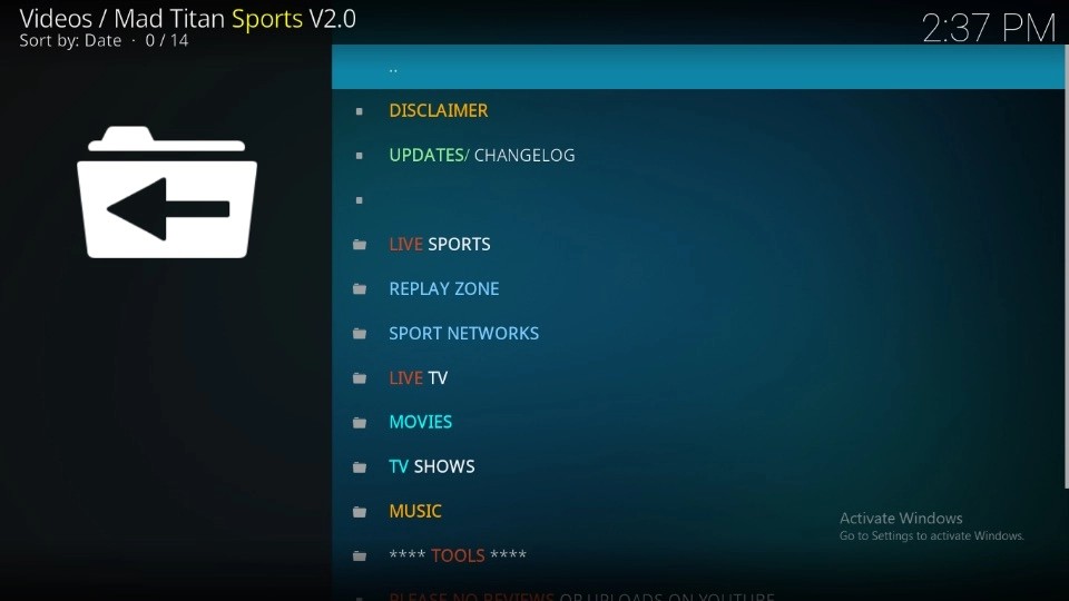 Mad Titan Sports Homescreen