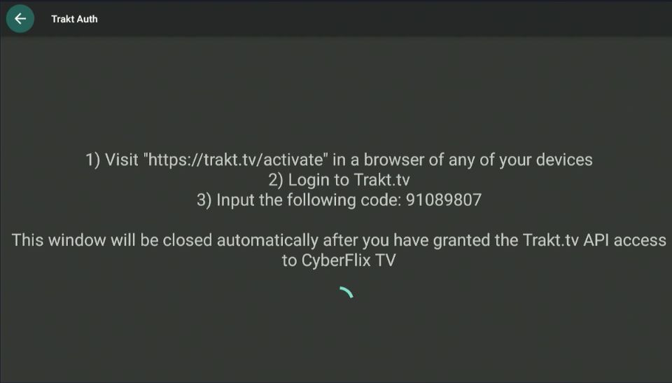 trakt authorization