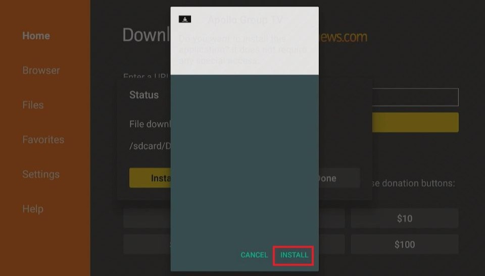 how to install apollo group tv on firestick