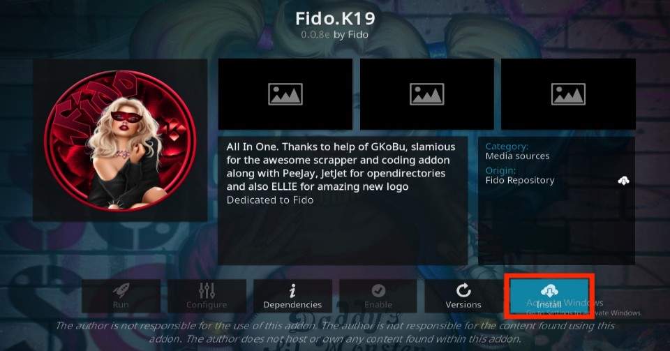 how to install fido k19 kodi addon