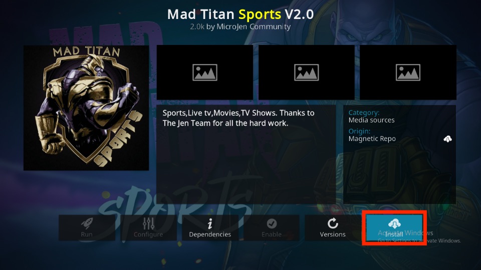 how to install mad titan sports kodi addon