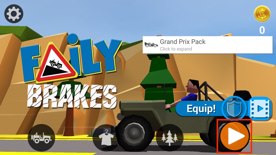 Faily Brakes home screen