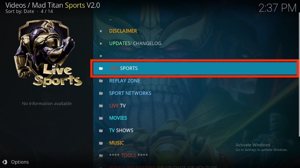 choose live sports