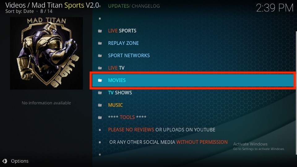 select MOVIES 