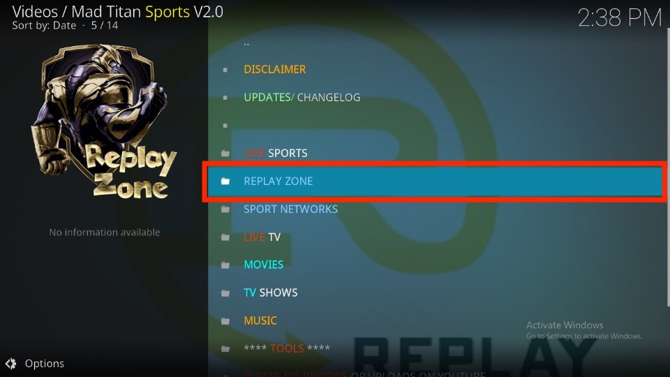open REPLAY ZONE 
