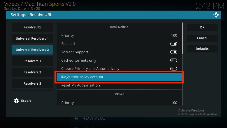 (Re)Authorise My Account