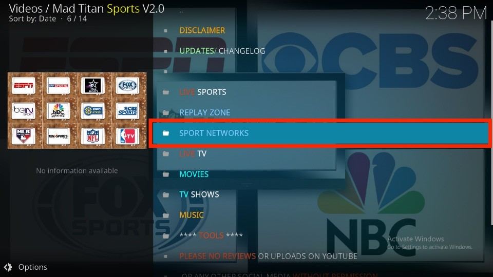 choose SPORT NETWORKS