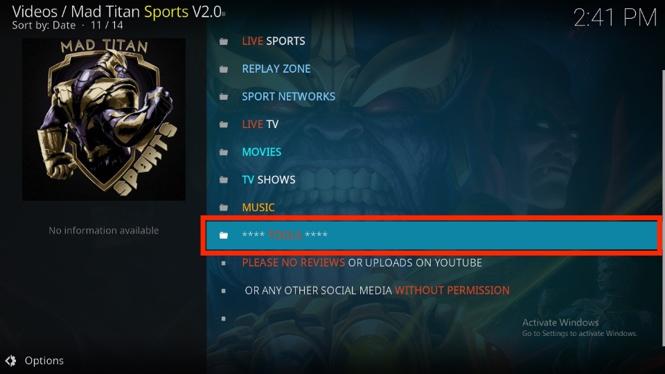 install mad titan sports kodi addon