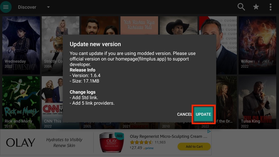 click on update button