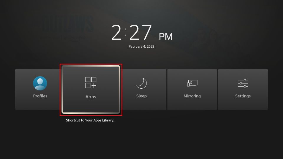 choose Apps icon on Firestick