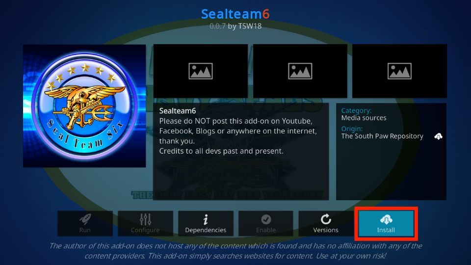 how to install sealteam6 kodi addon