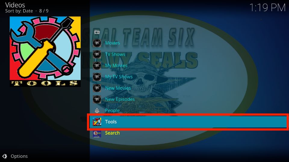 select tools tab