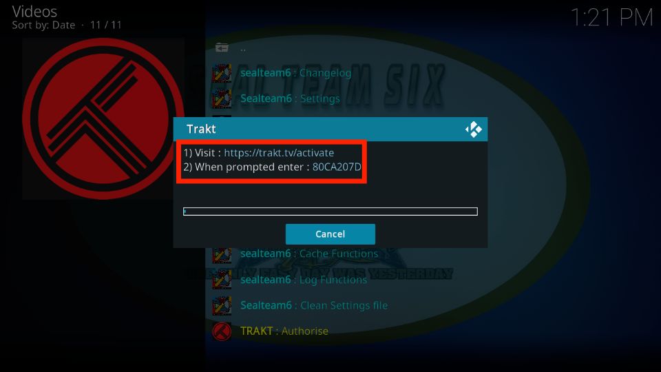 trakt authorization code
