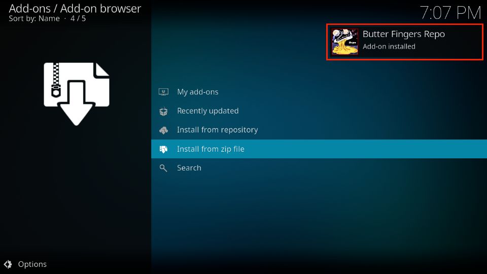 butter fingers repo addon installed