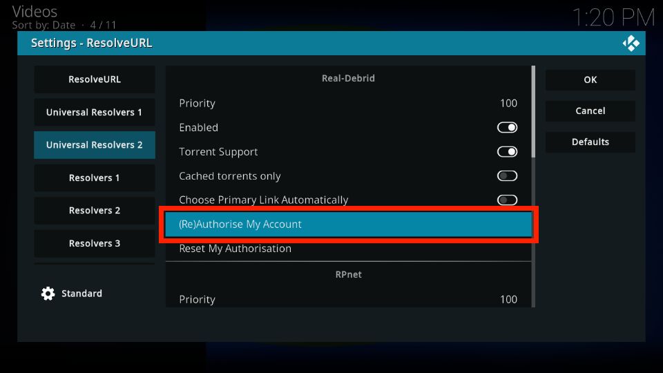 Open (Re)Authorise my Account