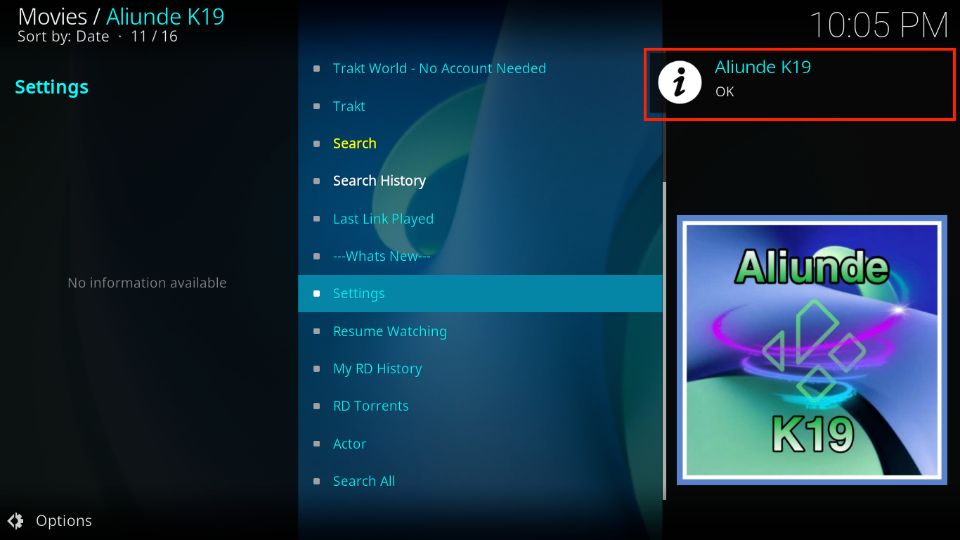 kodi aliunde addon 