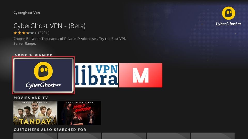 cyberghost vpn firestick