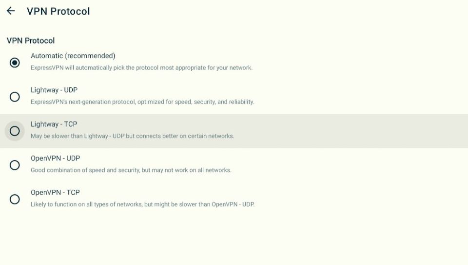 choose VPN Protocol 