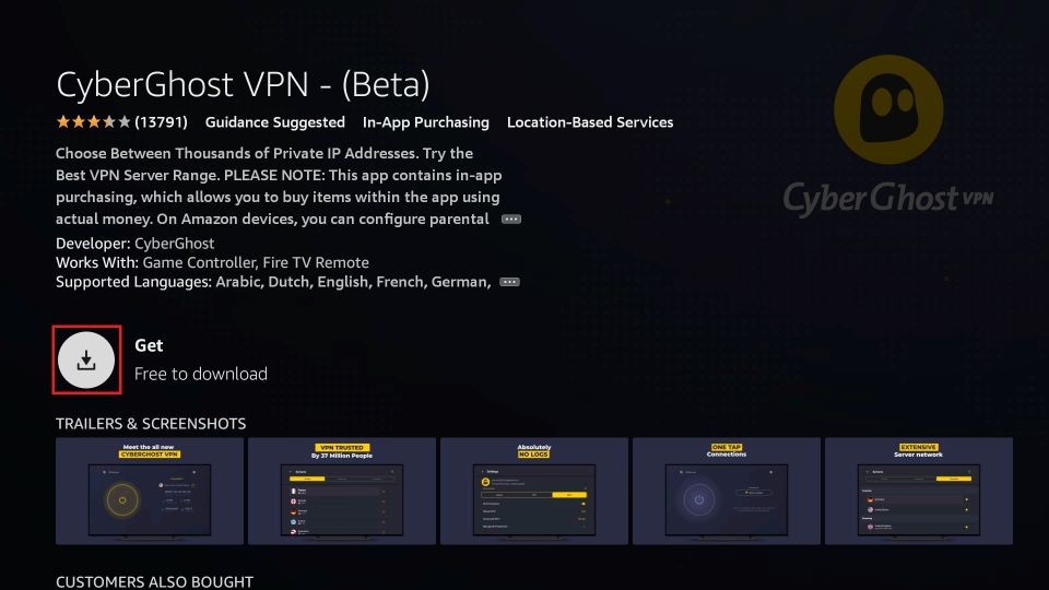 how to get cyberghost vpn on firestick