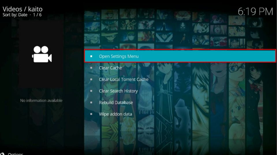 click Open Settings Menu