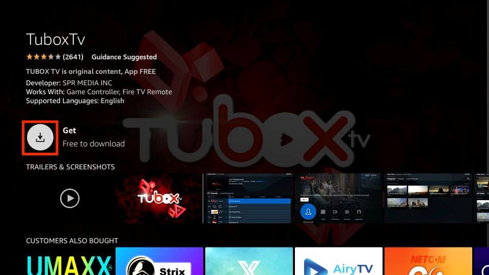 how to get tubox tv on firestick