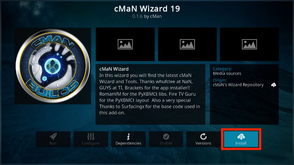click on Install button