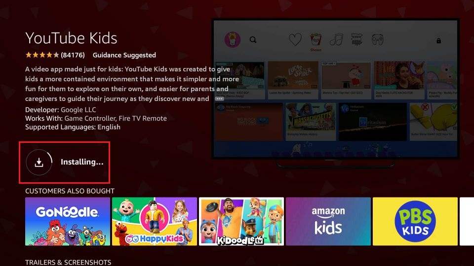 installing youtube kids