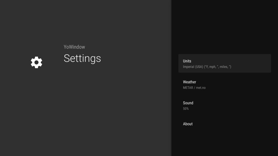 YoWindow settings