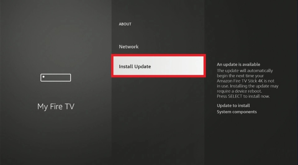 select Install Update button