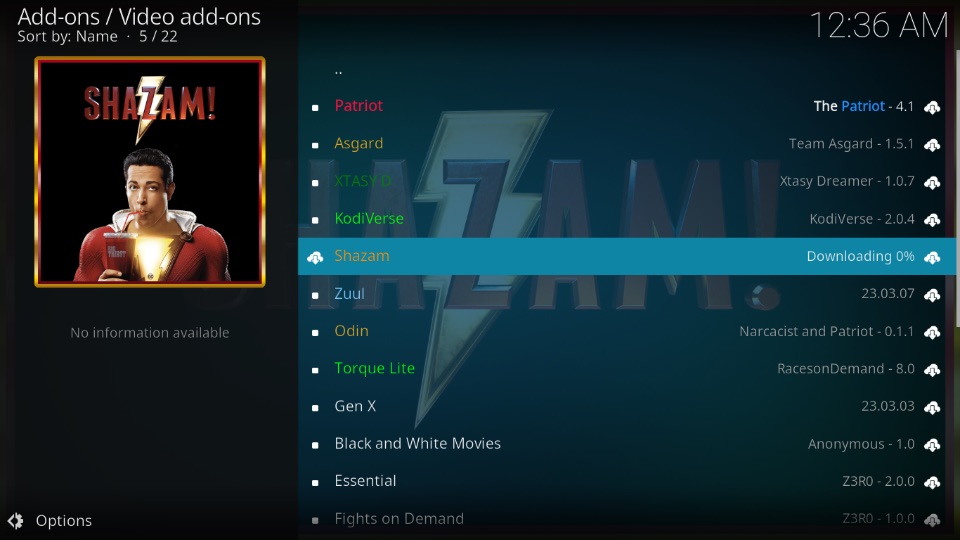 download shazam kodi addon