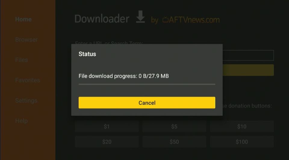 downloading APK file