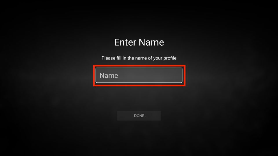 enter your profile's name