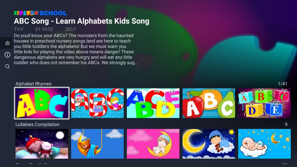 Alphabet Rhymes section