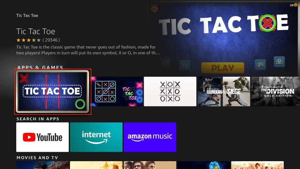 select Tic Tac Toe icon