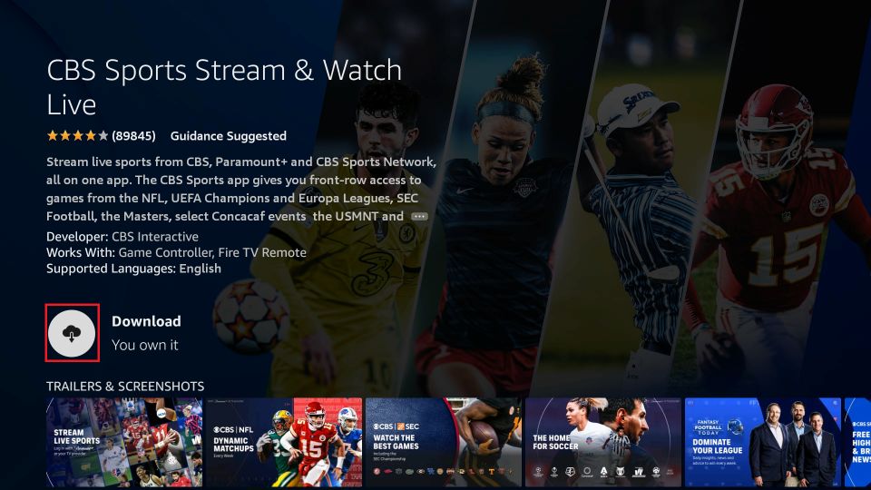 how to get cbs sports on firestick