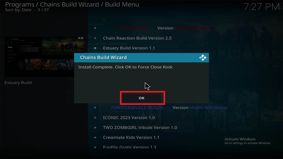 click on ok button
