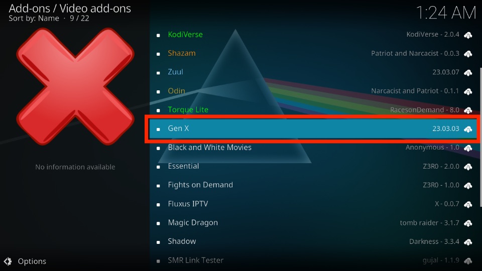 gen x Kodi addon