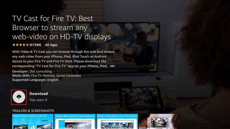 how to get fire tv video tv cast