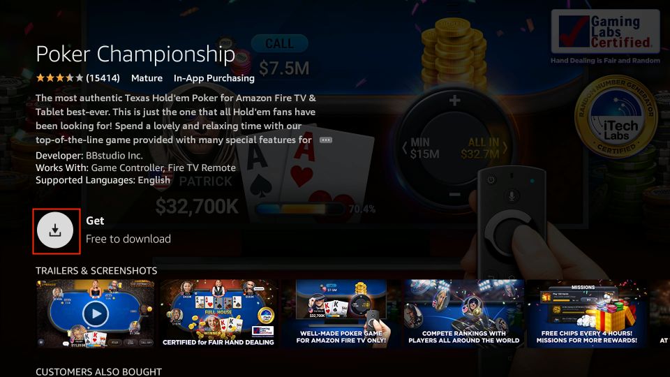 how to get poker app on fire tv stick